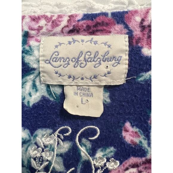 Lanz of Salzburg | Women's Nantucket Rose Flannel Cottage Gown | Size Large - Picture 2 of 7